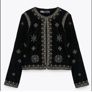 Zara Beaded Velvet Jacket